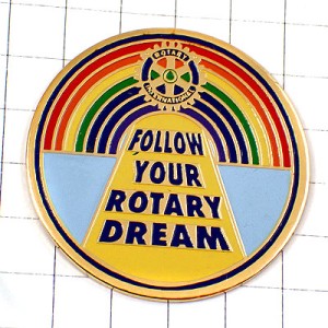 ピンバッジ・ロータリークラブ歯車と虹インターナショナル社会奉仕団体 ROTARY INTERNATIONAL