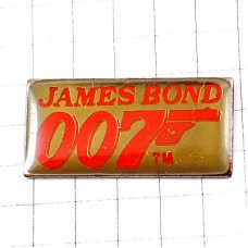 ピンバッジ・ジェームズボンド赤い文字/007映画ロゴ拳銃 JAMES-BOND