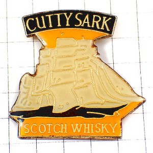 ピンバッジ・カティサーク白い帆船スコッチウイスキー酒 CUTTY-SARK SCOTCH SCOTLAND WHISKY