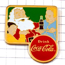 ピンバッジ・サンタクロースのおじいさん子どもたちコカコーラ COCA-COLA CHRISTMAS