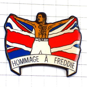 ピンバッジ・フレディーマーキュリーUK英国旗クイーン音楽イギリス FREDDIE-MERCURY QUEEN ENGLAND FLAG