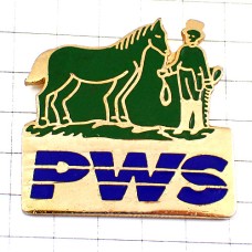 ピンバッジ・馬グリーン乗馬ＰＷＳ