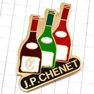 ピンバッジ・ワインのボトル３色３本葡萄酒 JP-CHENET GRANDS-CHAIS-DE-FRANCE