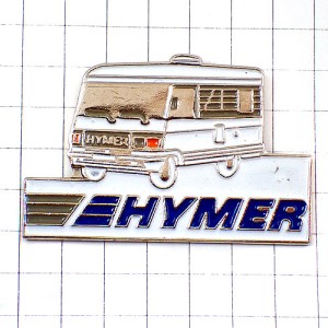 ピンバッジ・キャンピングカー白い車ハイマー社ドイツ HYMER CAMPING-CAR GERMANY