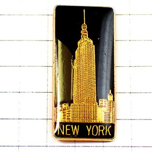 ピンバッジ・ニューヨーク市エンパイアステートビル/USAアメリカ高層ビル NEW-YORK EMPIRE-STATE-BUILDING