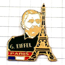 ピンバッジ・エッフェル氏とエッフェル塔パリのシンボル GUSTAVE-EIFFEL EIFFEL-TOWER PARIS FRANCE