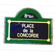 ピンバッジ・パリ住所表記コンコルド広場８区 PLACE-DE-LA-CONCORDE PARIS FRANCE