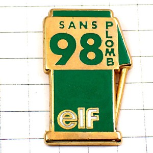 ピンバッジ・エルフ石油98給油機グリーン緑色 ELF TOTAL FRANCE