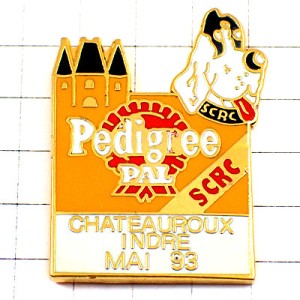 ピンバッジ・犬ぺディグリー餌ペット動物お城 PEDIGREE-PAL