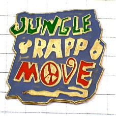 ピンバッジ・ジャングルラップ音楽ムーブ平和ピースマーク JUNGLE RAPP MOVE PEACE