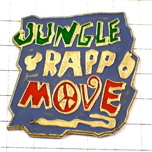 ピンバッジ・ジャングルラップ音楽ムーブ平和ピースマーク JUNGLE RAPP MOVE PEACE