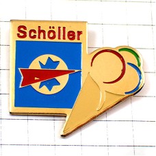 ピンバッジ・アイスクリームとシェラー赤い矢印 SCHOLLER