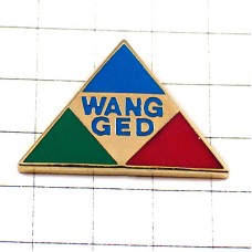 ピンバッジ・３色の三角ブルー青緑赤 WANG-GED