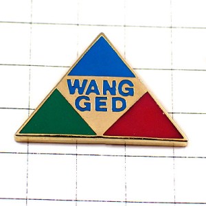 ピンバッジ・３色の三角ブルー青緑赤 WANG-GED