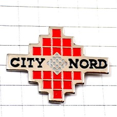 ピンバッジ・赤い正方形シティノール CITY-NORD