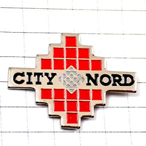 ピンバッジ・赤い正方形シティノール CITY-NORD