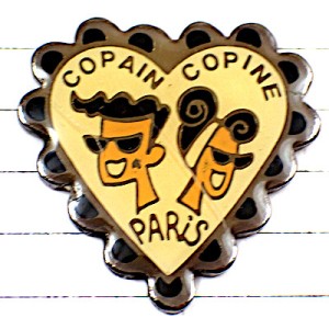 ピンバッジ・パリの彼氏と彼女ハート型サングラス眼鏡メガネ COPAIN-COPINE FRANCE