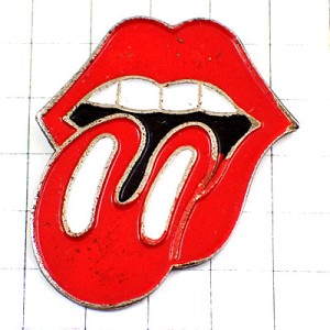 ピンバッジ・ローリングストーンズ唇舌リップ＆タン音楽バンド英国イギリスUK ROLLING-STONES