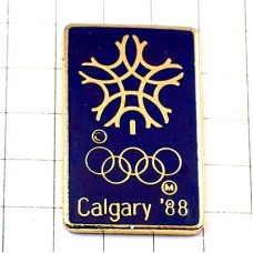 ピンバッジ・カルガリー五輪オリンピック青カナダ1988年ビンテージ中古品 CALGARY-1988 CANADA