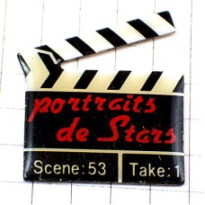 ピンバッジ・映画カチンコ小道具シーン53テイク１ CLAP PORTRAITS-DE-STARS