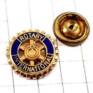 ピンバッジ・ロータリークラブ歯車インターナショナル社会奉仕団体ゴールド金色 ROTARY INTERNATIONAL