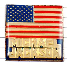 ピンバッジ・マイケルジャクソン歌手アメリカ国旗/USA星条旗 MICHAEL-JACKSON FLAG