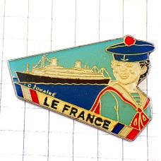 ピンバッジ・セーラー服フランス軍艦ミリタリー海軍 LE-FRANCE TRANSATLANTIQUE SAILOR