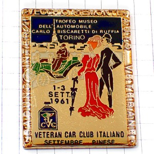 ピンバッジ・ドレスの女の子トリノ自動車博物館 TROFEO-MUSEO-DELL-AUTOMOBILE TORINO VETERAN-CAR-CLUB-ITALIANO ITALIA