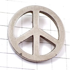 ピンバッジ・ピースマーク銀色シルバー平和 PEACE