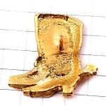 ピンバッジ・金色ウエスタンブーツ長靴ゴールド BOOTS CAMPS COWBOY SANTIAG