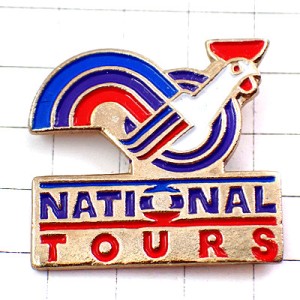 ピンバッジ・フランス国鳥ニワトリ国立ツアー雄鶏トリコロール NATIONAL-TOURS