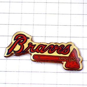 ピンバッジ・アトランタブレーブス大リーグ野球メジャーリーグ赤い斧 ATLANTA BRAVES USA