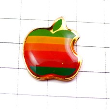 ピンバッジ・アップル虹色林檎マッキントッシュコンピュータ機 APPLE COMPUTER