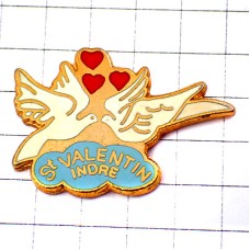 ピンバッジ・聖バレンタインデー鳩２羽ハート型 ST-VALENTIN FRANCE