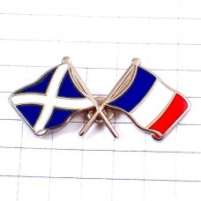 ピンバッジ・スコットランドとフランス交差する国旗 FRANCE-SCOTLAND FLAG