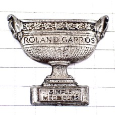 ピンバッジ・全仏オープンテニス大会の優勝カップ杯シルバー銀色 ROLAND-GARROS CUP SIMPLE-MESSIEURS