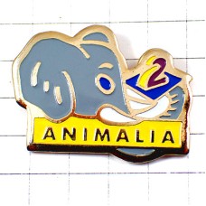 ピンバッジ・灰色の象ゾウぞう動物アンテナ２チャンネル ANIMALIA ANTENNE2 FRANCE