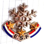 ブローチ・雪の結晶と星３つスキー学校 ESF ECOLE-DU-SKI-FRANCAIS SKIING FRANCE