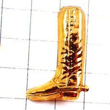 ピンバッジ・金色の長靴ブーツ乗馬ゴールド BOOTS GOLDEN COWBOY SANTIAG