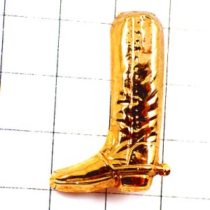 ピンバッジ・金色の長靴ブーツ乗馬ゴールド BOOTS GOLDEN COWBOY SANTIAG