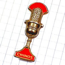 ピンバッジ・アンティークのマイク音楽ミュージック録音 CHINOS MICROPHONE