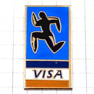 ピンバッジ・ビザ走る人クレジットカードVISA