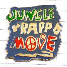 ピンバッジ・ジャングルラップ音楽ムーブ平和ピースマーク JUNGLE RAPP MOVE PEACE