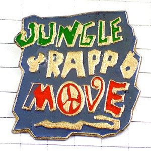 ピンバッジ・ジャングルラップ音楽ムーブ平和ピースマーク JUNGLE RAPP MOVE PEACE