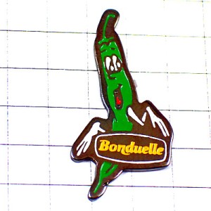 ピンバッジ・インゲン豆くん野菜ボンデュエル BONDUELLE CHILI