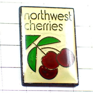 ピンバッジ・サクランボさくらんぼ果物チェリー NORTHWEST CHERRIES