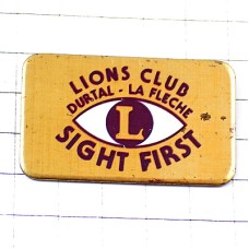 ピンバッジ・ライオンズクラブＬ瞳アイバンク角膜 LIONS-CLUB DURTAL-LA-FLECHE SIGHT-FIRST