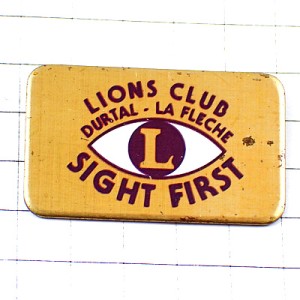 ピンバッジ・ライオンズクラブＬ瞳アイバンク角膜 LIONS-CLUB DURTAL-LA-FLECHE SIGHT-FIRST