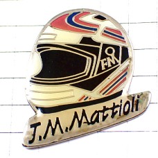 ピンバッジ・F1ドライバーFMヘルメット JEAN-MICHEL-MATTIOLI HELMET