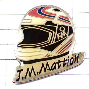 ピンバッジ・F1ドライバーFMヘルメット JEAN-MICHEL-MATTIOLI HELMET